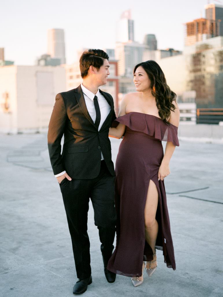 DOWNTOWN LOS ANGELES IN HOME ROOFTOP ENGAGEMENT SESSION-0026