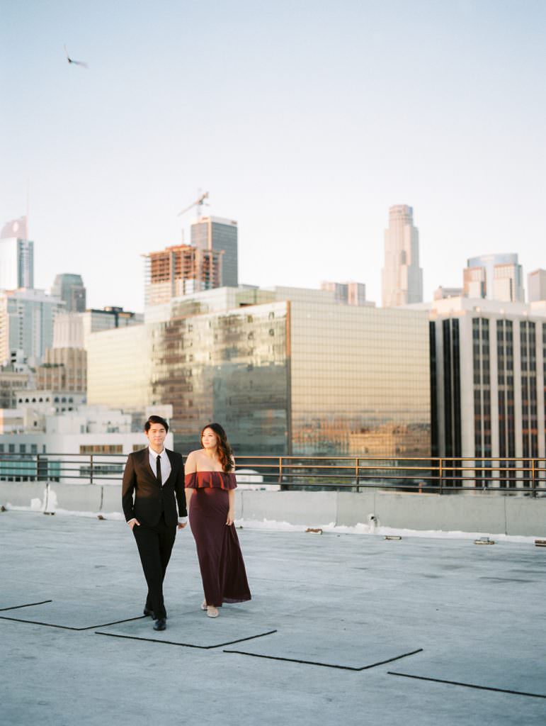 DOWNTOWN LOS ANGELES IN HOME ROOFTOP ENGAGEMENT SESSION-0036
