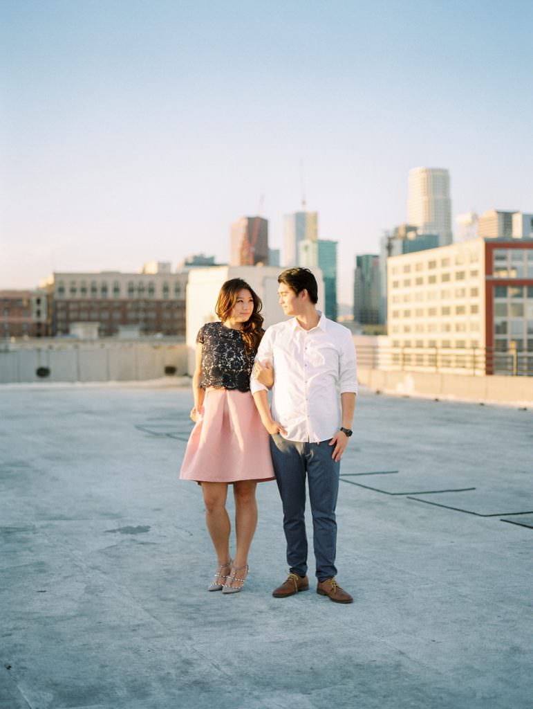 DOWNTOWN LOS ANGELES IN HOME ROOFTOP ENGAGEMENT SESSION-0039
